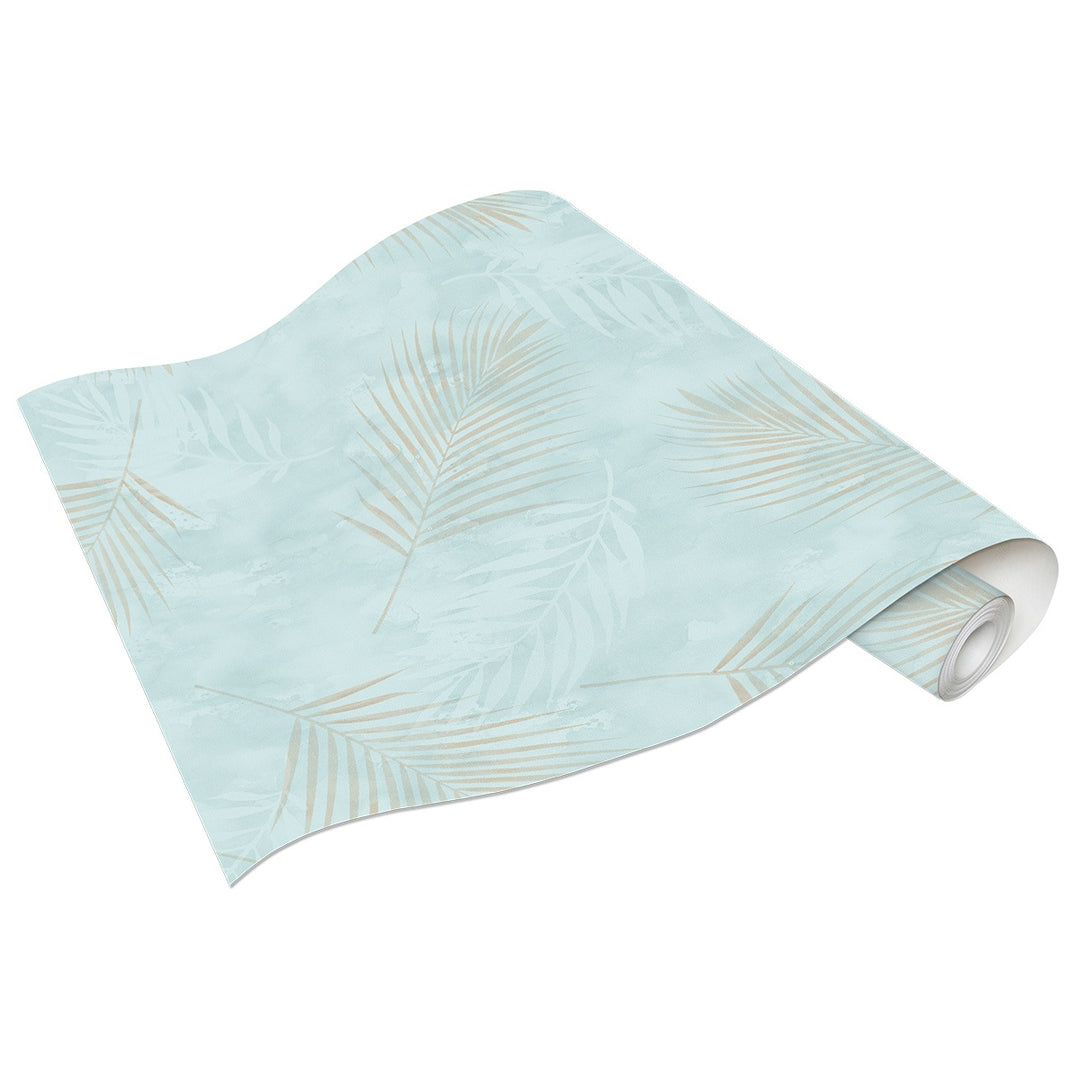 Тапет Фешън 4Уолс беж клонки тюркоаз