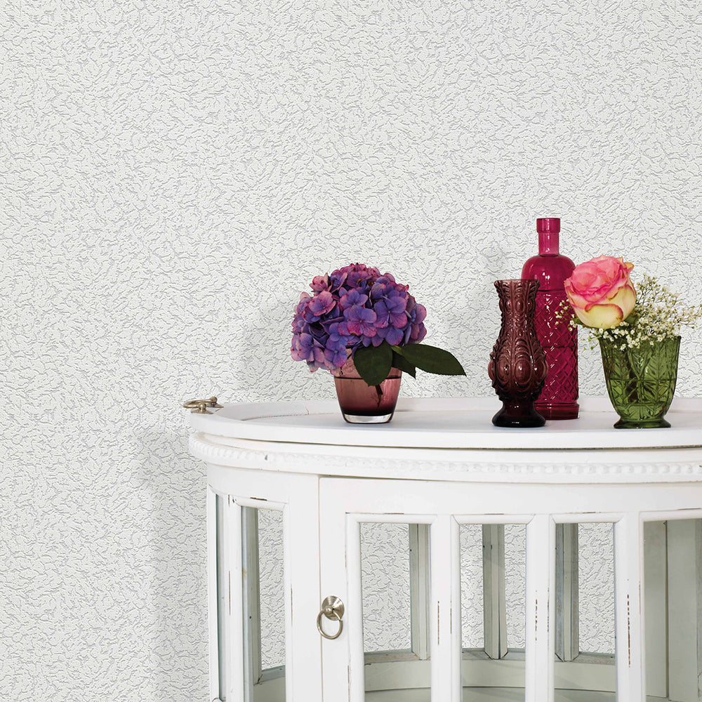 Винилов релефен Тапет Мазилка Сиво брокат за Коридор Хол Кухня 0.53х10.05м Лято