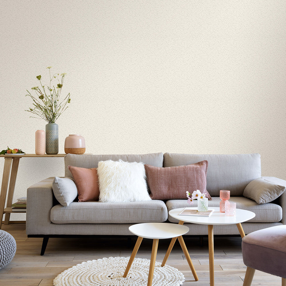 Винилов релефен Тапет Мазилка Крем брокат за Коридор Хол Кухня 0.53х10.05м Лято