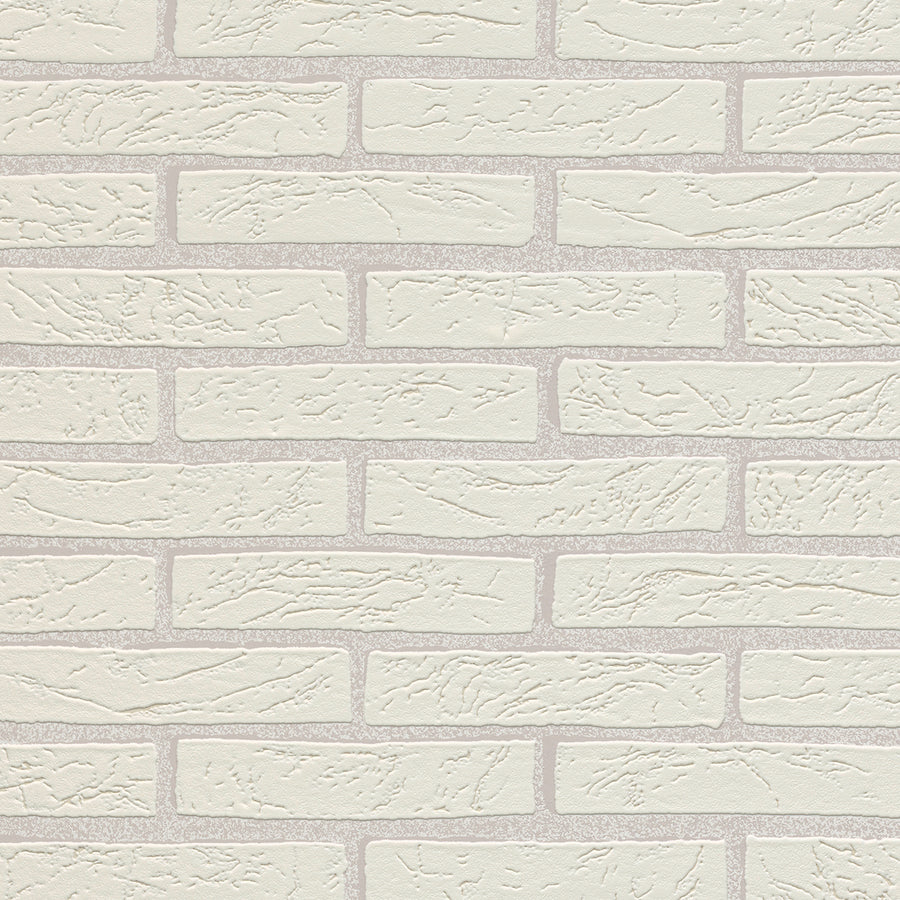 Винилов релефен Тапет Крем Тухли Сиво за Хол Спалня Коридор 53 см/10.05 м Лято (Новости)