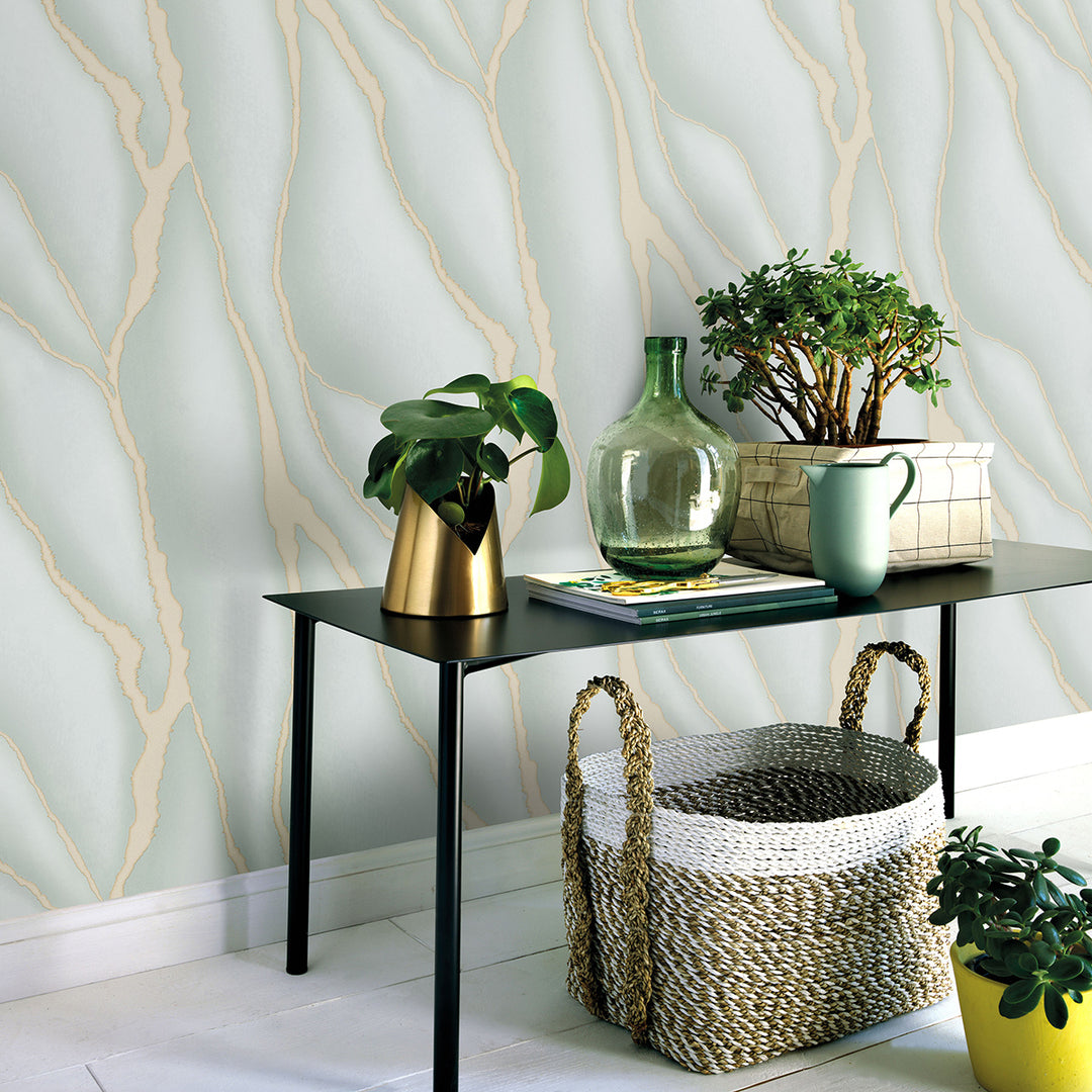 Луксозен Тапет Мрамор Тюркоаз за Хол Спалня Коридор ELLE 3