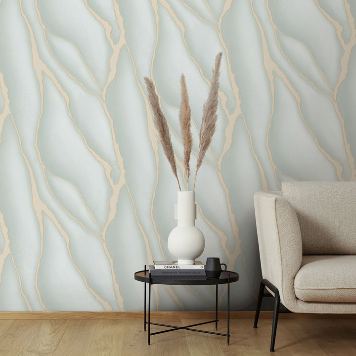 Луксозен Тапет Мрамор Тюркоаз за Хол Спалня Коридор ELLE 3