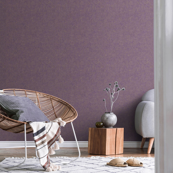 Designer Wallpaper Monochrome Purple Plaster for Living Room Bedroom 0.53x10.05 m Fashion 4Walls 4