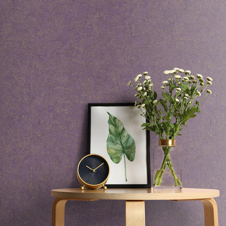 Designer Wallpaper Monochrome Purple Plaster for Living Room Bedroom 0.53x10.05 m Fashion 4Walls 4