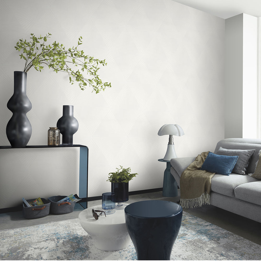 Тапет Спотлайт 2 3D геометрия бяло