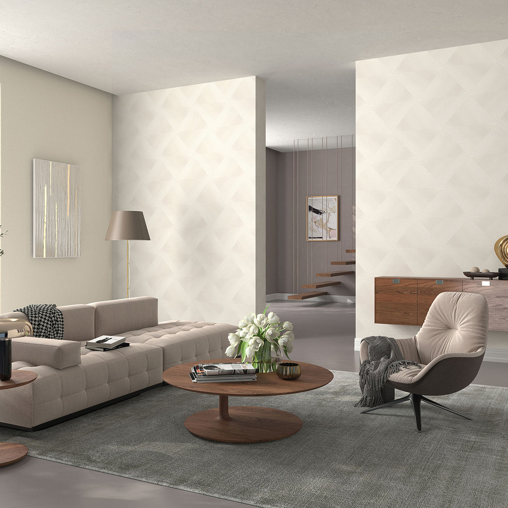 Тапет Спотлайт 2 3D геометрия бежово