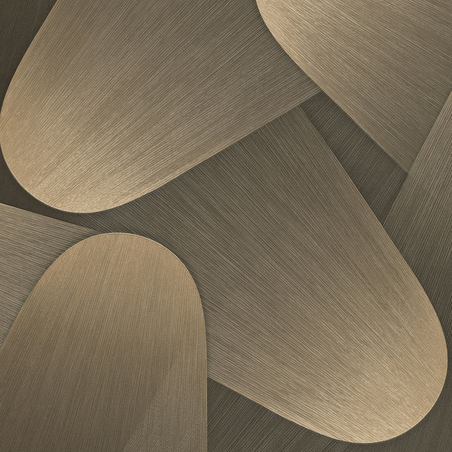 Тапет 3D Форми Кафяво златно Елизиум