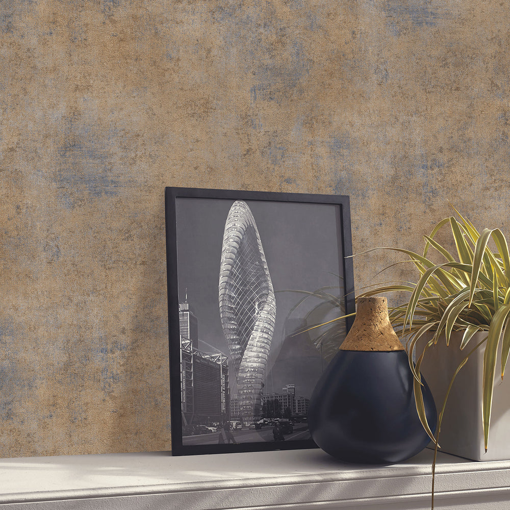 Поръчков Тапет Elle 4 Мазилка Златно синьо