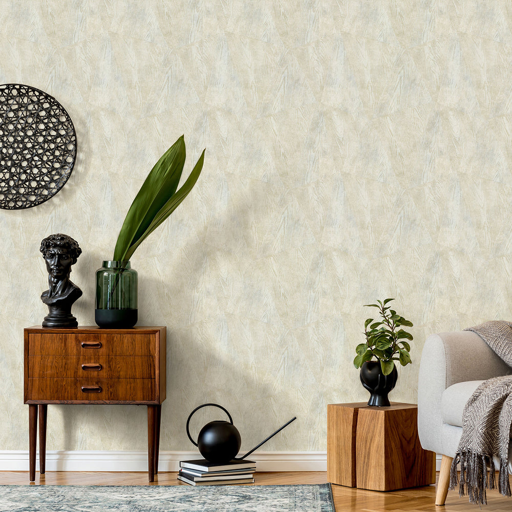 Релефен Винилен Тапет Опус Дървени панели Бежово