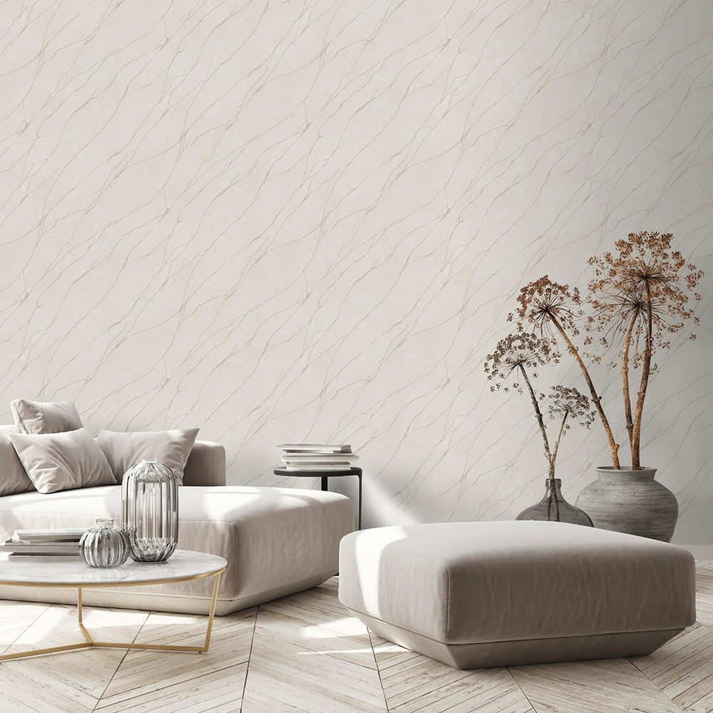 Релефен Винилен Тапет Опус Мраморно дърво Бежово
