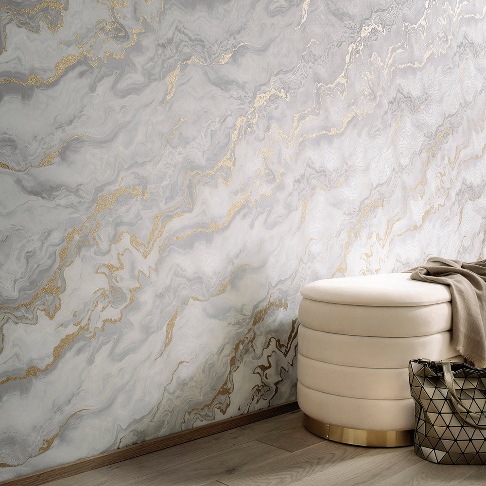 Поръчков Тапет Elle 4 Мрамор Сиво