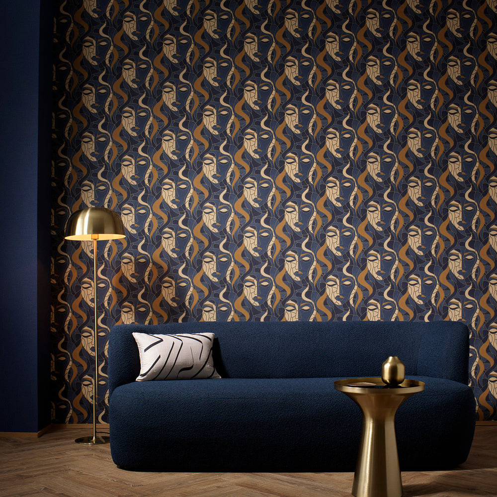 Поръчков Тапет Elle 4 Венецианска маска Синьо