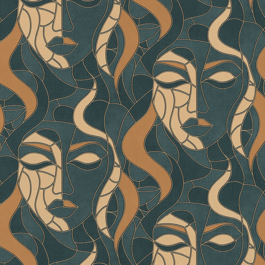 Поръчков Тапет Elle 4 Венецианска маска Зелено