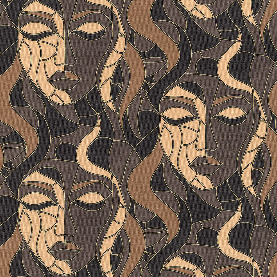 Поръчков Тапет Elle 4 Венецианска маска Кафяво