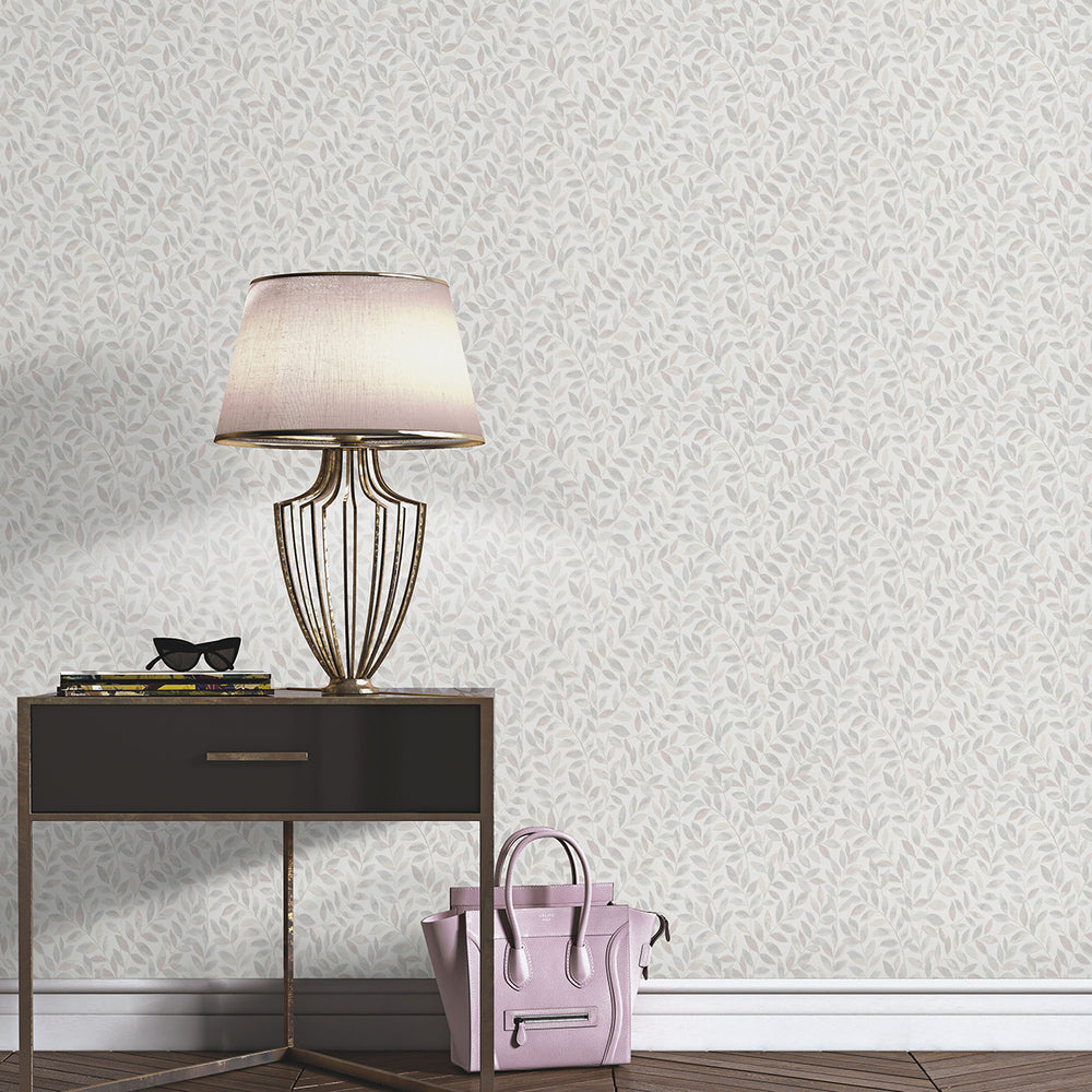 Релефен Винилен Тапет Опус 3D розови Клонки Бяло