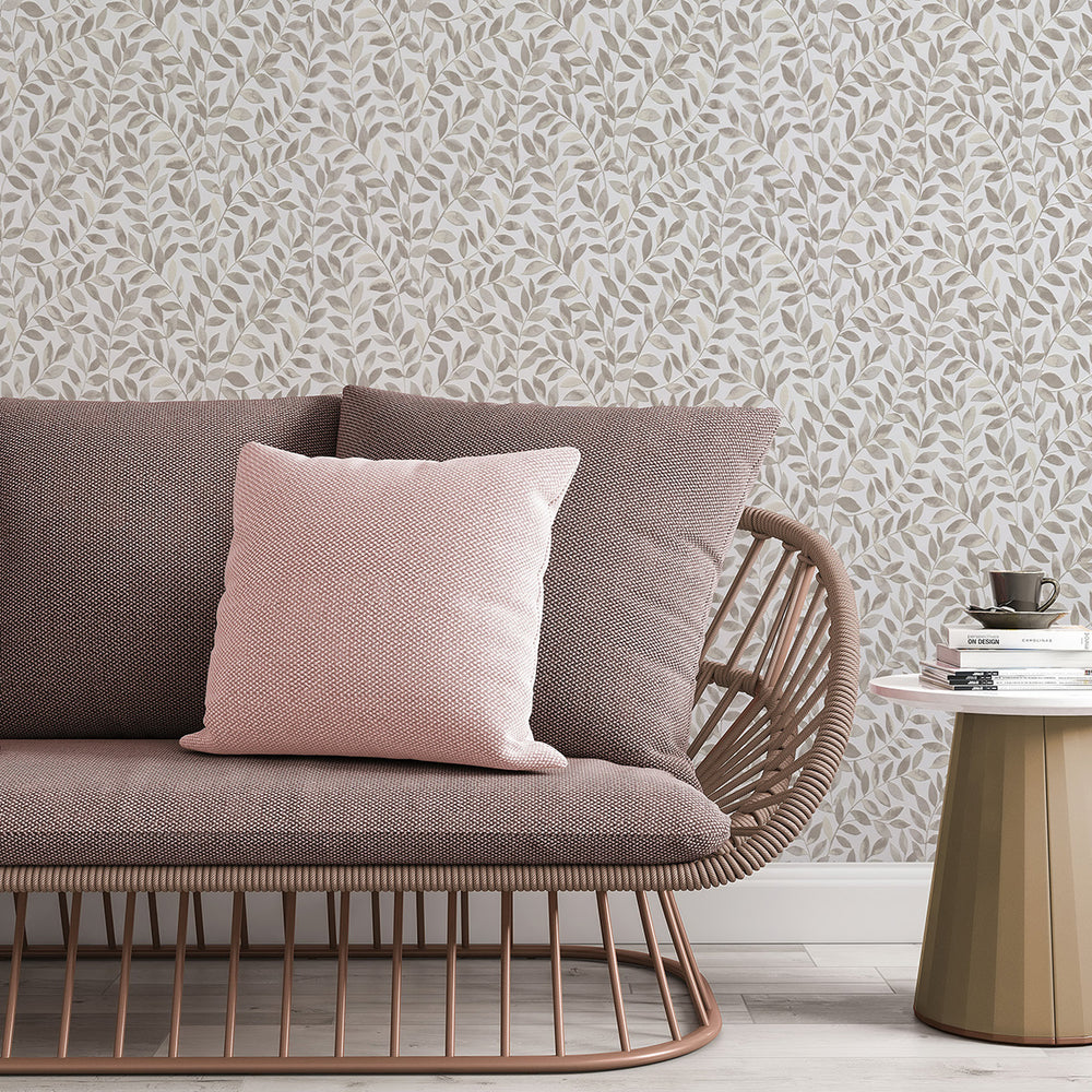 Релефен Винилен Тапет Опус 3D кафяви Клонки Бяло