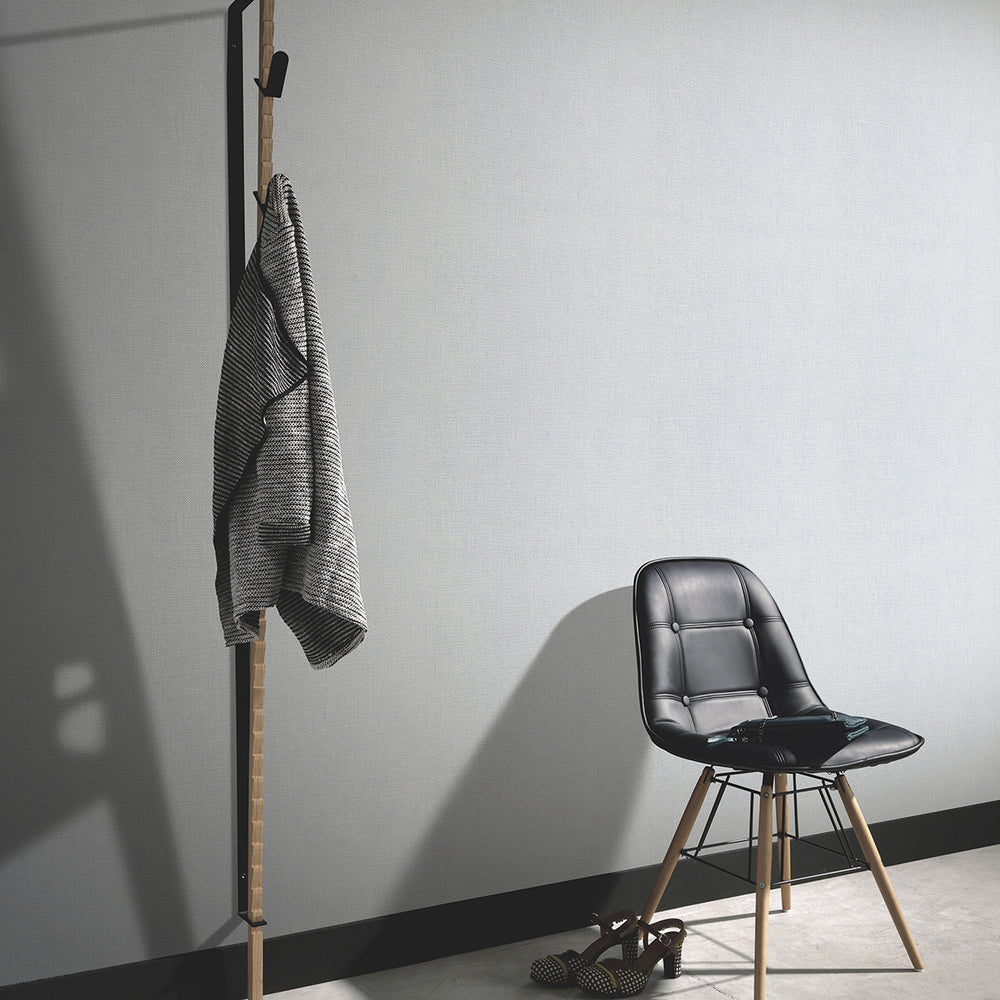 Релефен Винилен Тапет Опус Едноцветен Светло сиво плат с текстилен ефект