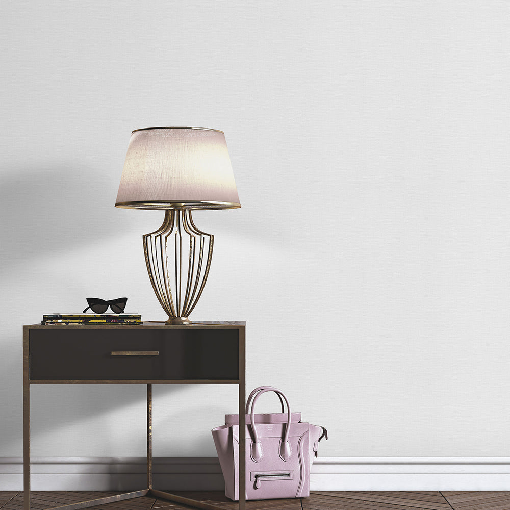 Релефен Винилен Тапет Опус Едноцветен Бяло плат с текстилен ефект