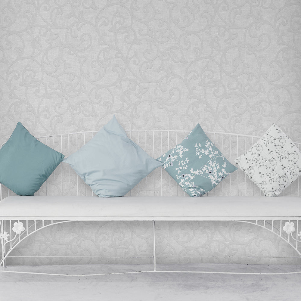 Релефен Винилен Тапет Опус Орнаменти Светло сиво