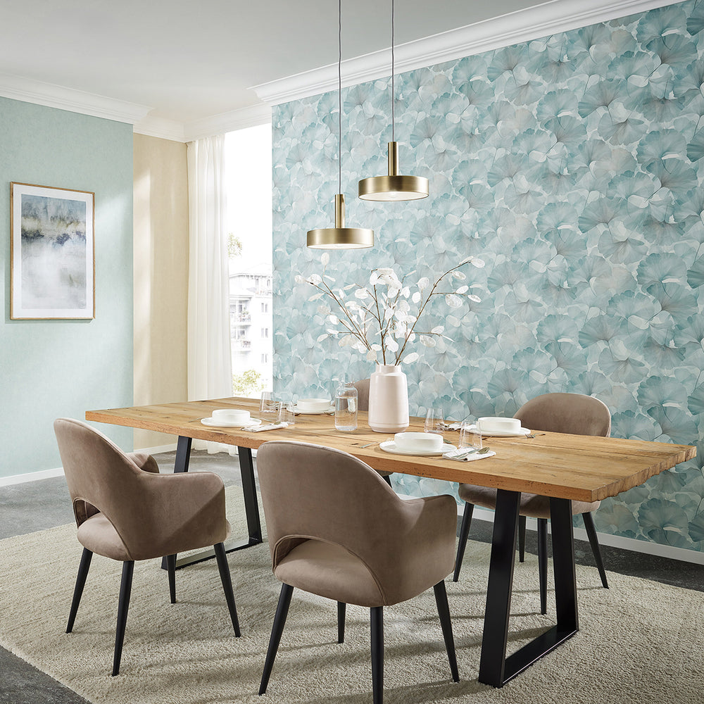 Тапет Листа гинко Тюркоазено Елизиум