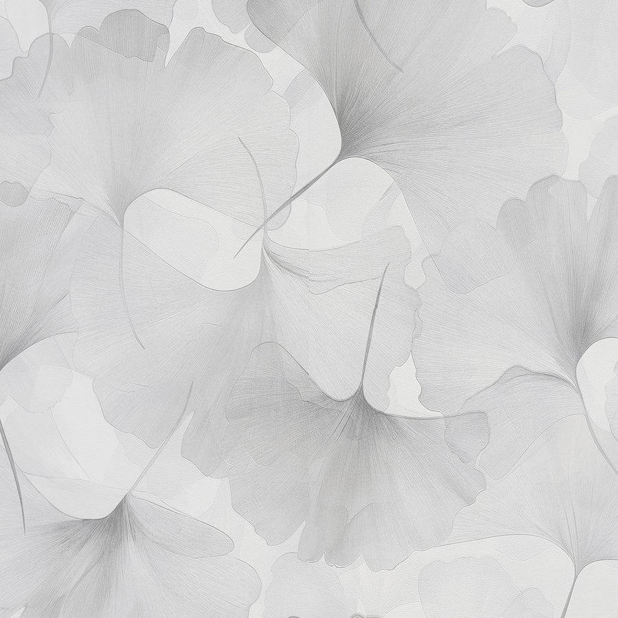 Тапет Листа гинко Светлосиво Елизиум