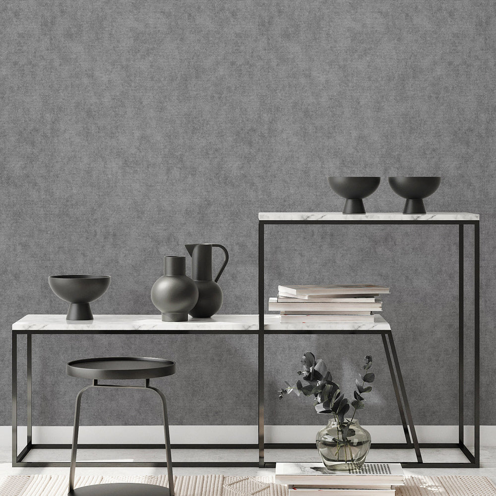 Тапет Едноцветен Сребърно сиво плат Елизиум