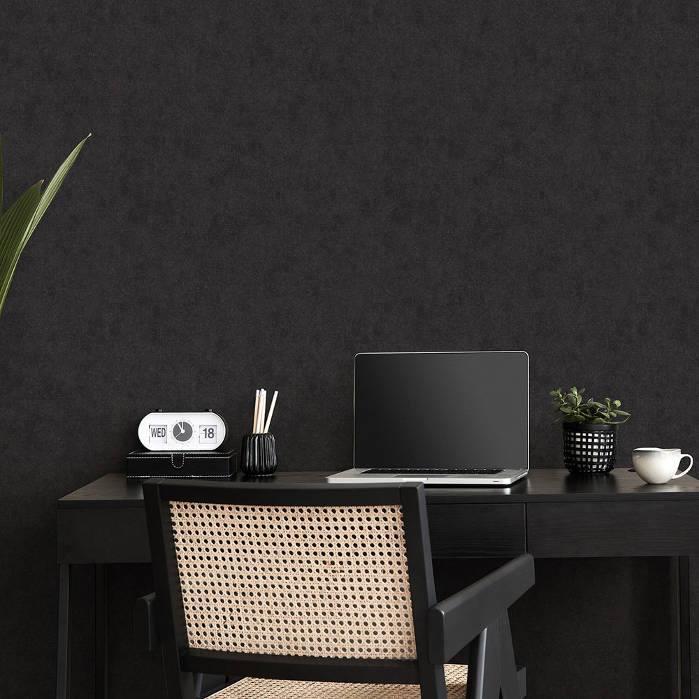 Тапет Едноцветен Черно плат Елизиум