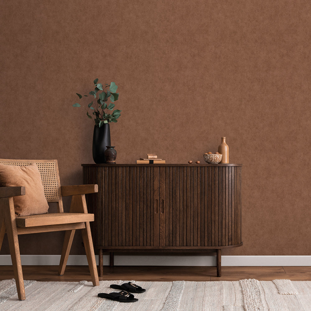 Тапет Едноцветен Кафяво плат Елизиум