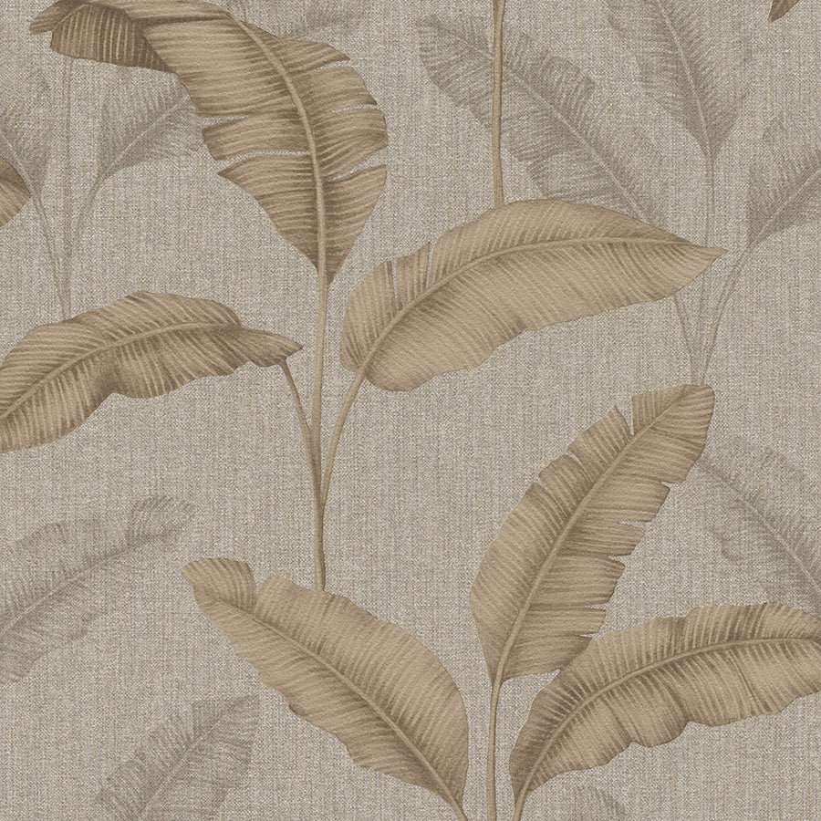 Тапет Бестселър 5 кафяви листа сиво бежово