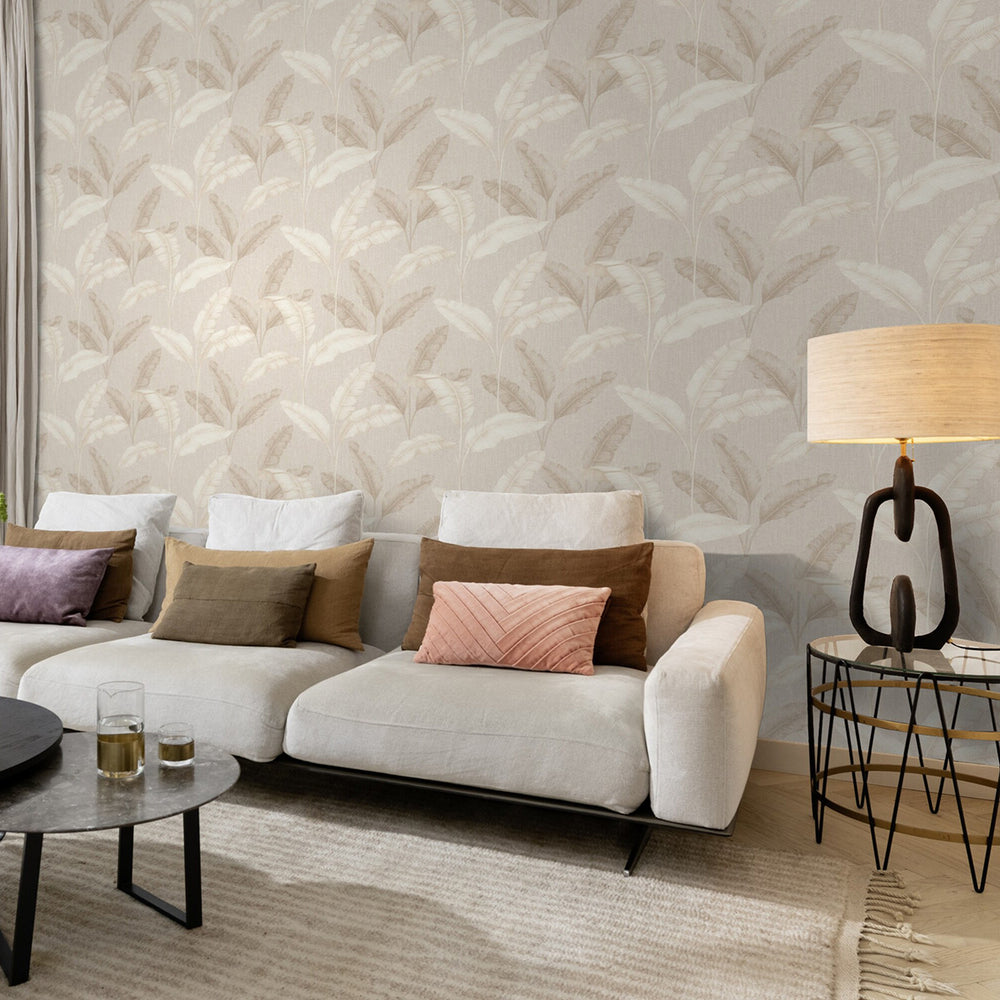 Тапет Бестселър 5 кремави листа бежово