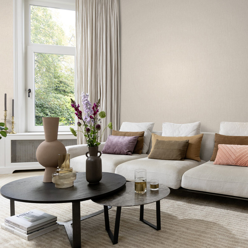 Тапет Бестселър 5 едноцветен текстил бежово