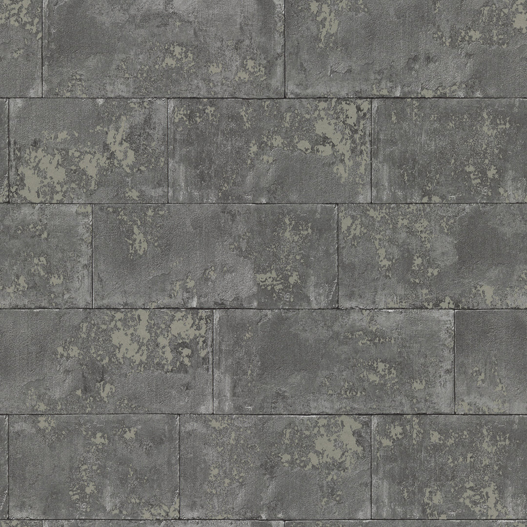 Wallpaper Bricks & Wood Panels Anthracite