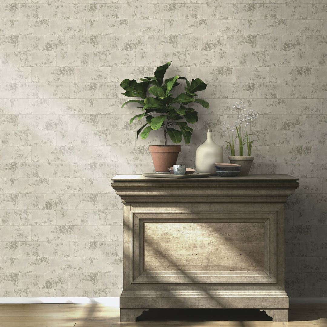 Wallpaper Bricks & Wood Panels beige