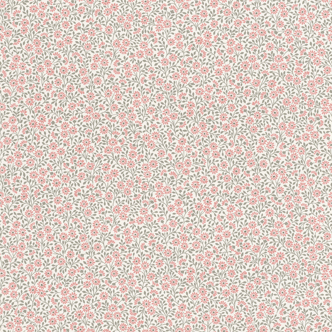 Children's Fleece Wallpaper Pink Small Flowers White Flowers for Children's Room Inspiration