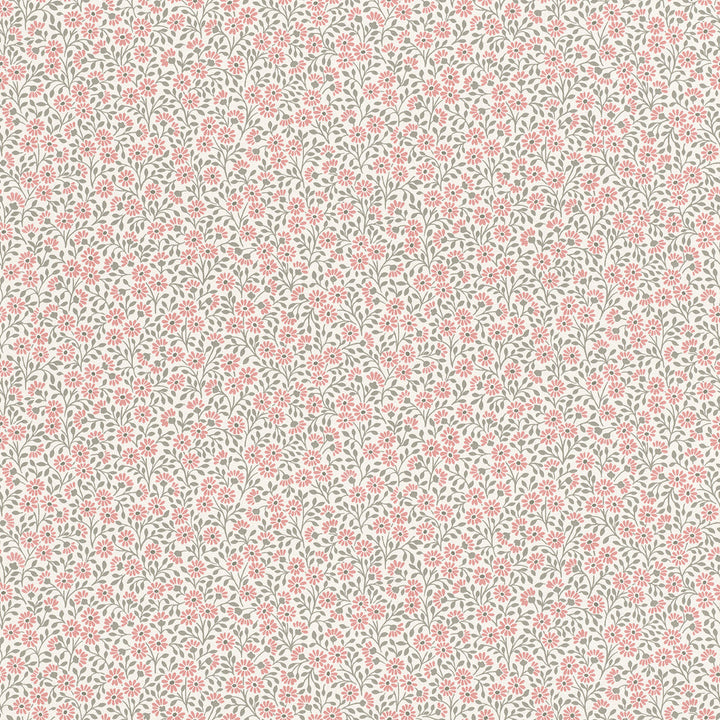 Children's Fleece Wallpaper Pink Small Flowers White Flowers for Children's Room Inspiration