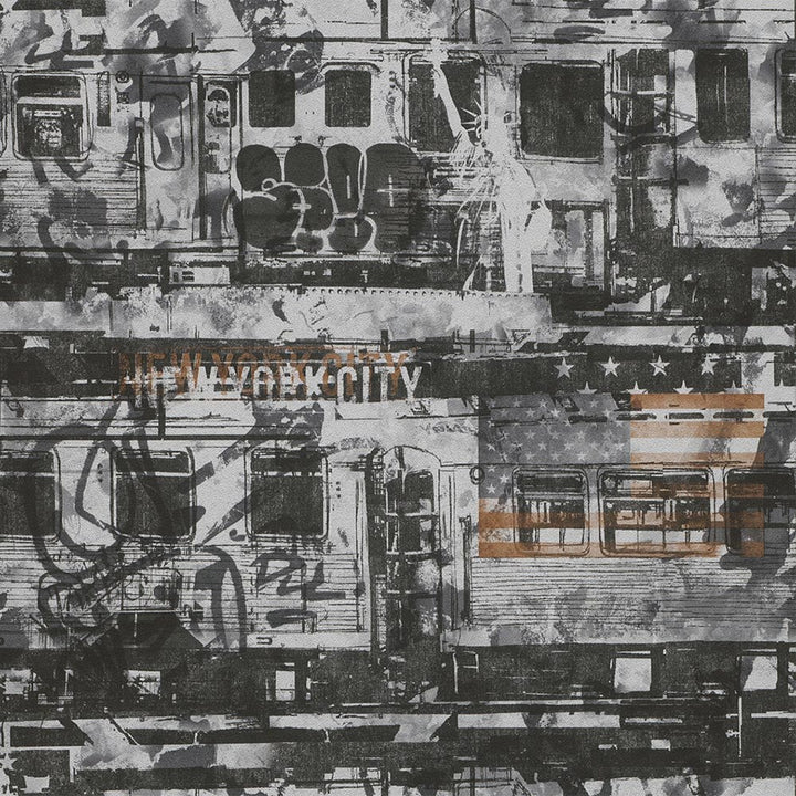 Wallpaper Kids&Teens 2 urban art trains dark gray