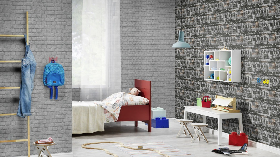 Wallpaper Kids&Teens 2 urban art trains dark gray