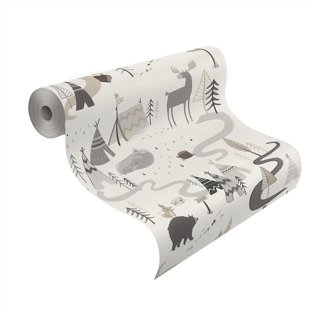 Wallpaper Kids&Teens 3 tents gray (Kids&Teens 2)