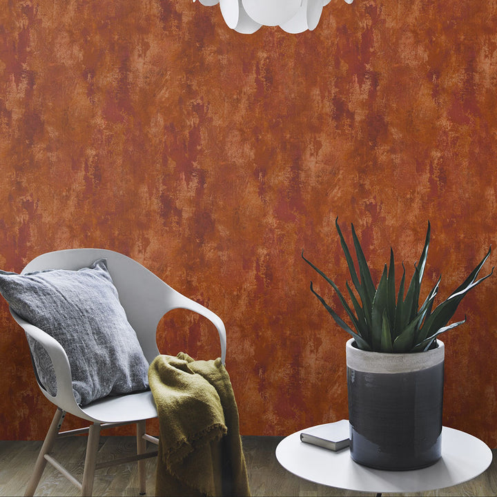Wallpaper Inspiration metal wall orange (Crispy)
