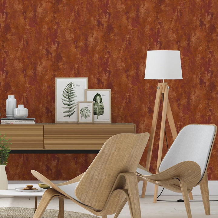 Wallpaper Inspiration metal wall orange (Crispy)