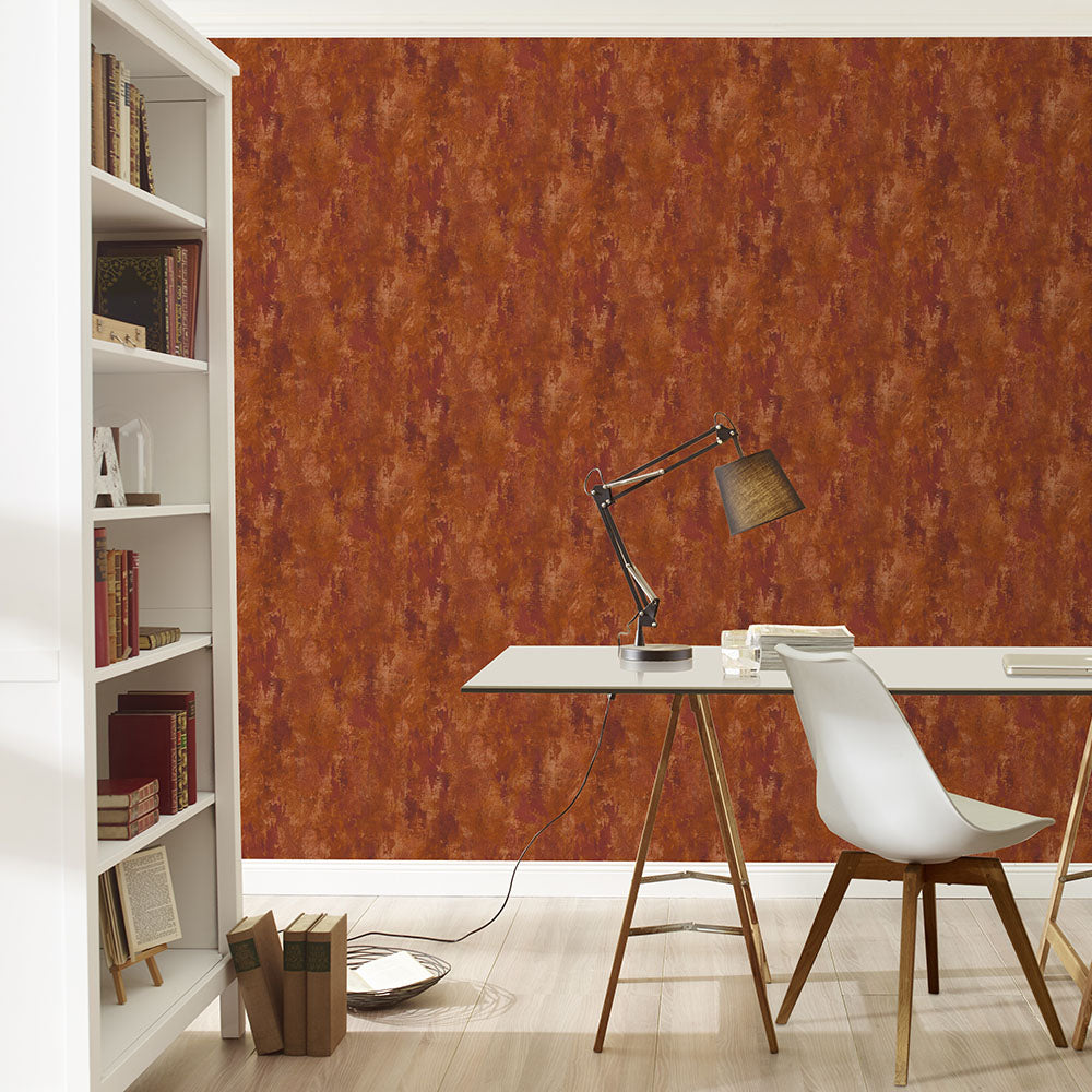 Wallpaper Inspiration metal wall orange (Crispy)