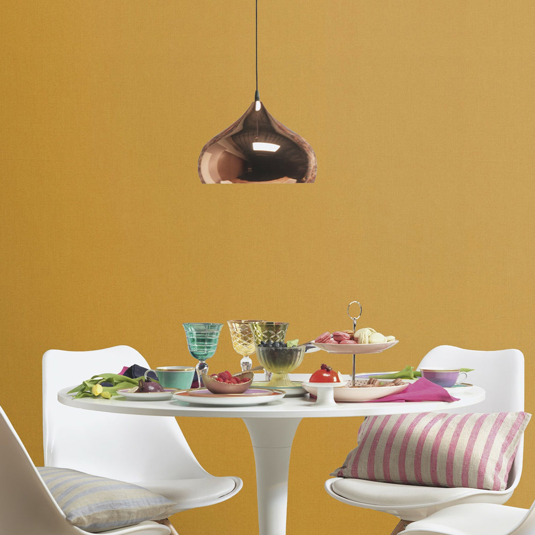 Vinyl Embossed Wallpaper Textile Mustard for Bedroom Living Room Corridor 0.53x10.05 m Mood