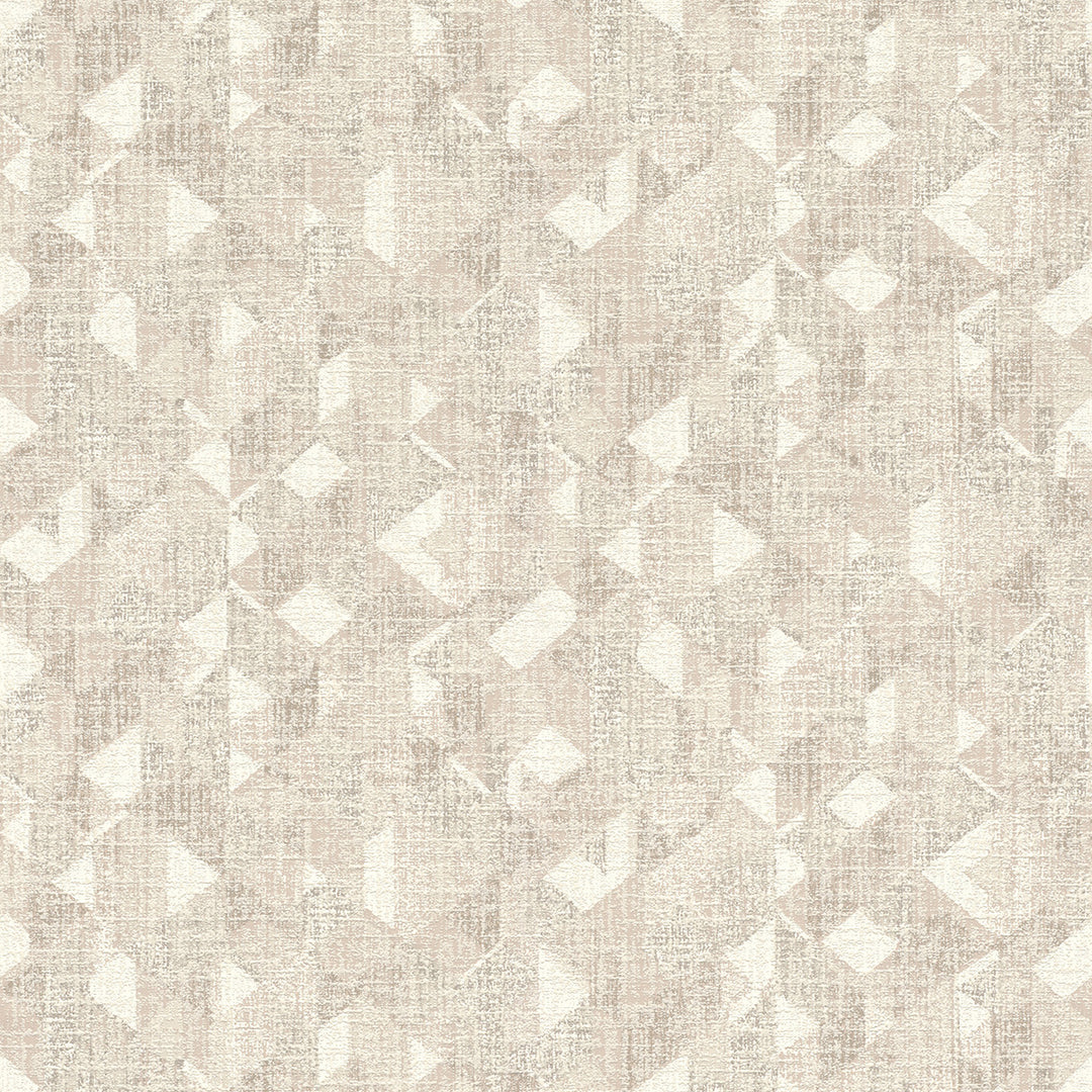 Vinyl Embossed Wallpaper Cream Geometry Beige for Bedroom Living Room Corridor 0.53x10.05 m Mood