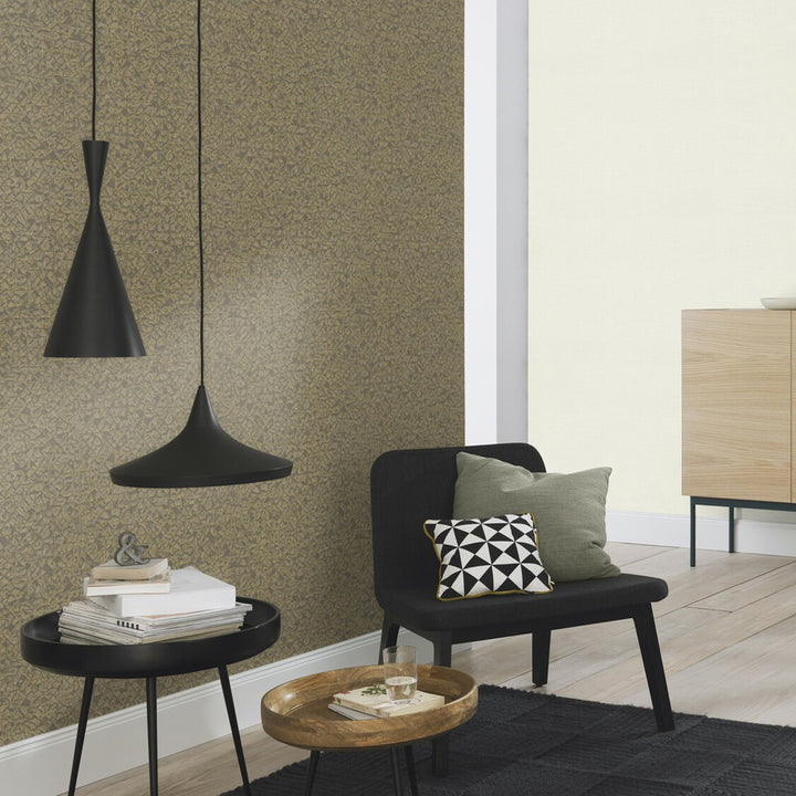 Vinyl High-Resistance Wallpaper Golden Fragments Gray Geometric for Living Room Bedroom Corridor Inspiration