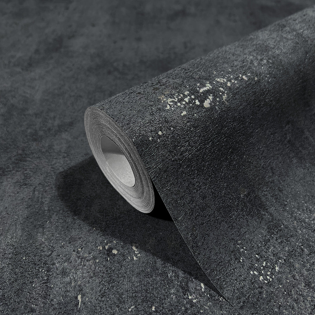 Highly Durable Wallpaper Concrete Black for Bedroom Living Room 0.53x10.05 m Urban Shine