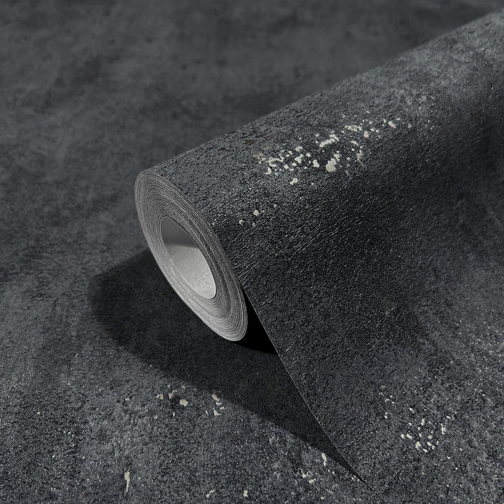 Highly Durable Wallpaper Concrete Black for Bedroom Living Room 0.53x10.05 m Urban Shine