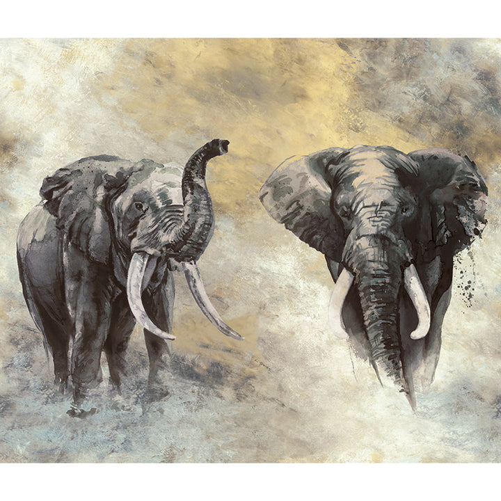 Wallpaper-Wall Travertino two elephants 6h. 3.18x2.7m