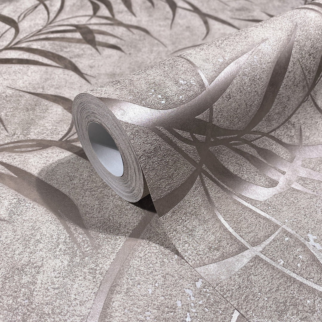 Highly durable wallpaper Copper Leaves Pink for Bedroom Living Room 0.53x10.05 m Urban Glow