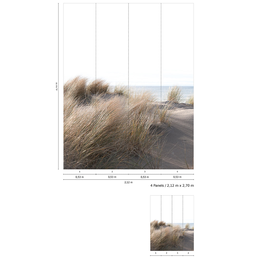 Wallpaper-Panel Dunes 4h. for Bedroom Living Room Kitchen 2.12x2.7m Smart Art Easy