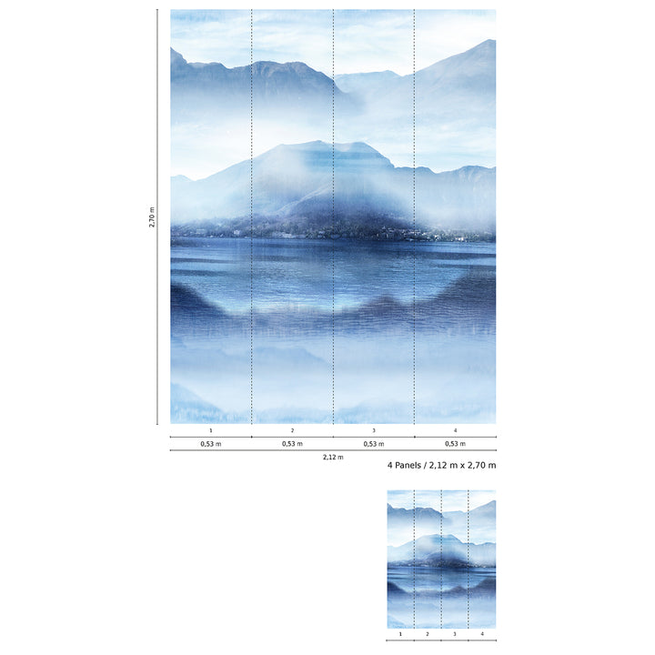 Wallpaper-Panel Rain in the Bay 4h. for Bedroom Living Room Kitchen 2.12x2.7m Smart Art Easy